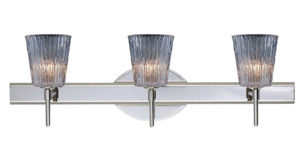 Besa Wall Nico 4 Chrome Clear Stone 3x5W LED
