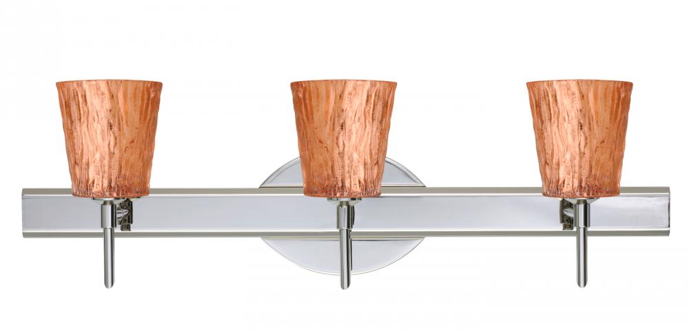 Besa Wall Nico 4 Chrome Stone Copper Foil 3x5W LED