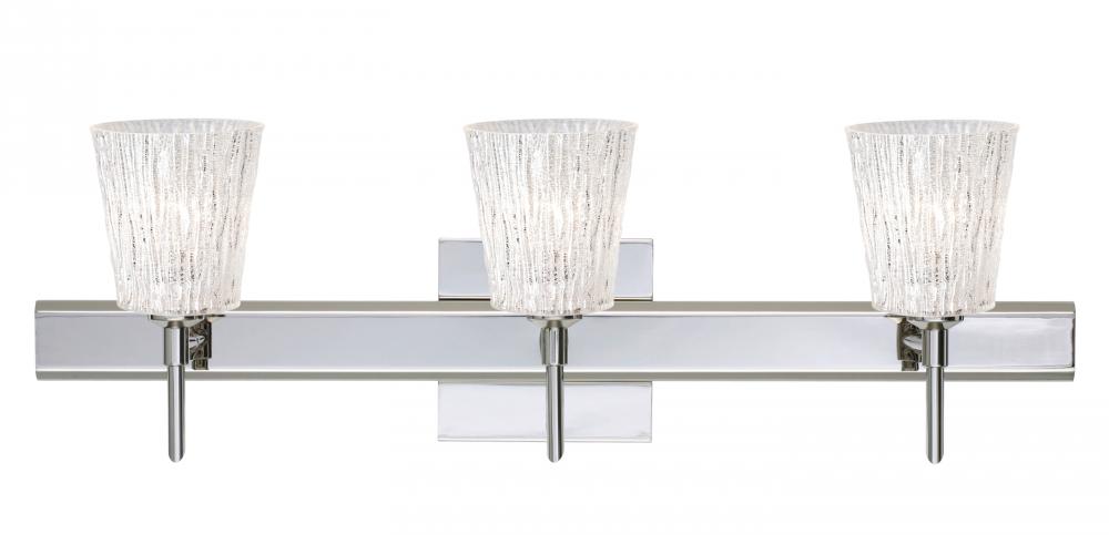 Besa Wall With SQ Canopy Nico 4 Chrome Glitter Stone 3x5W LED
