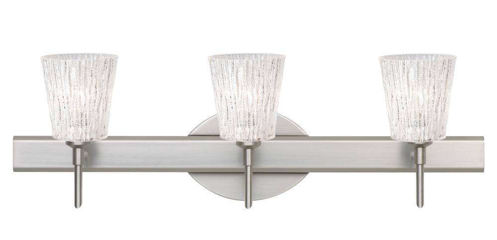 Besa Wall Nico 4 Satin Nickel Glitter Stone 3x5W LED