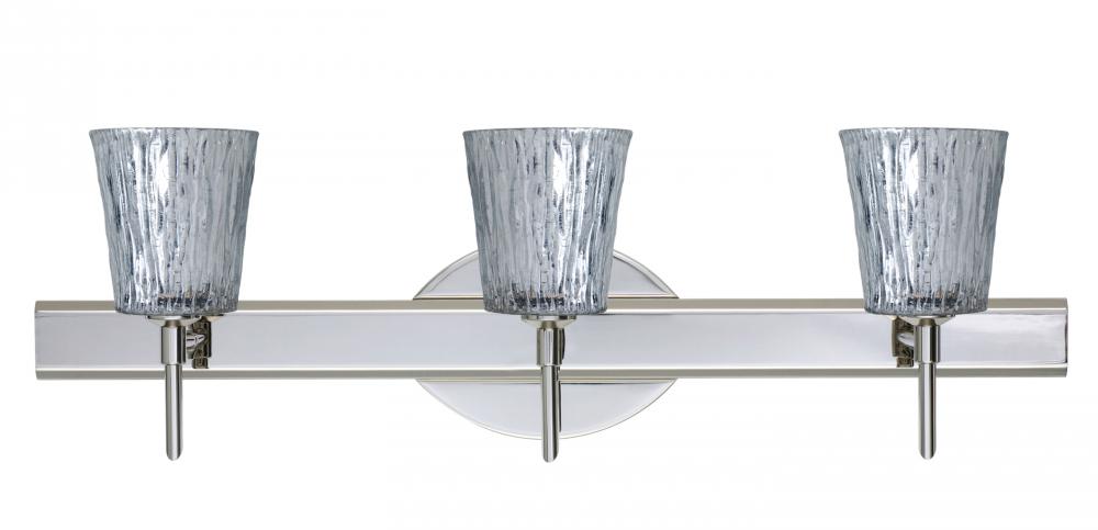 Besa Wall Nico 4 Chrome Stone Silver Foil 3x5W LED