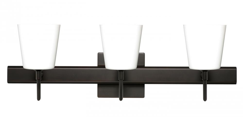 Besa Wall With SQ Canopy Canto 5 Bronze Opal Matte 3x5W LED