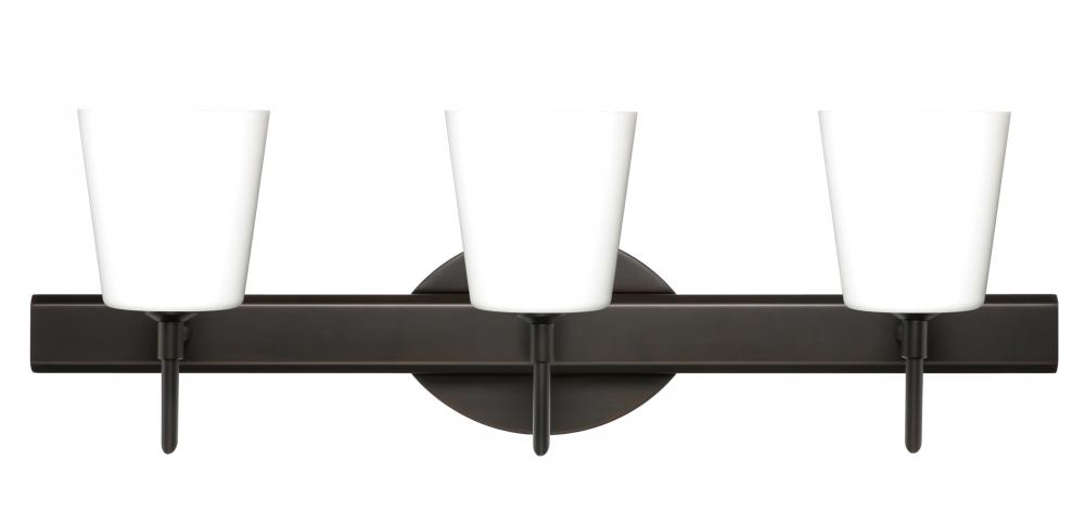 Besa Wall Canto 5 Bronze Opal Matte 3x5W LED