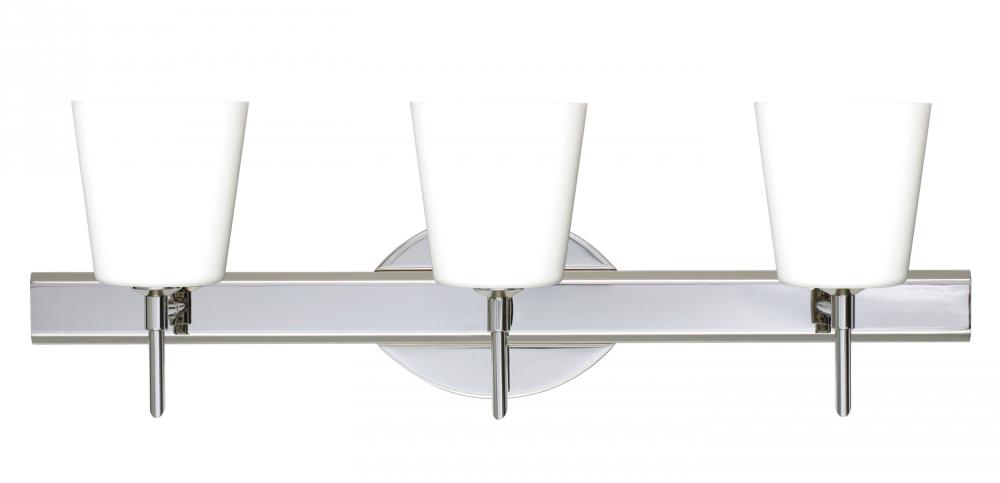 Besa Wall Canto 5 Chrome Opal Matte 3x5W LED