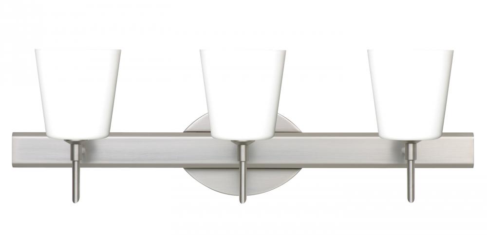 Besa Wall Canto 5 Satin Nickel Opal Matte 3x5W LED