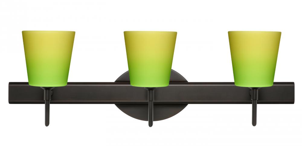 Besa Wall Canto 5 Bronze Bicolor Green/Yellow 3x5W LED