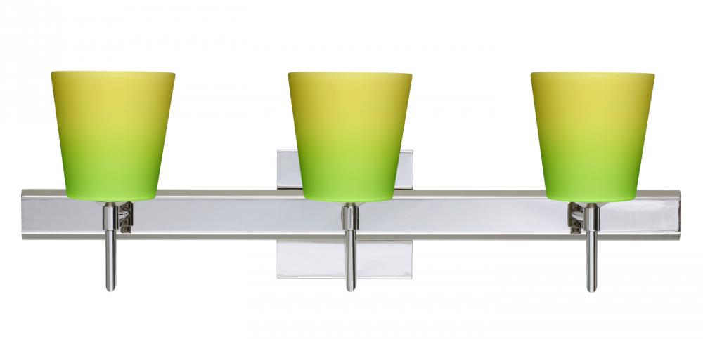 Besa Wall With SQ Canopy Canto 5 Chrome Bicolor Green/Yellow 3x5W LED