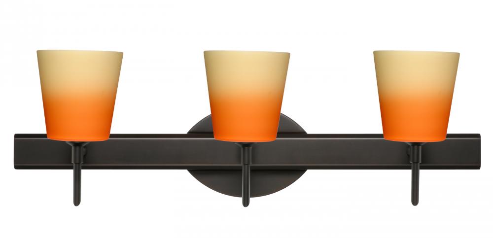 Besa Wall Canto 5 Bronze Bicolor Orange/Pina 3x5W LED