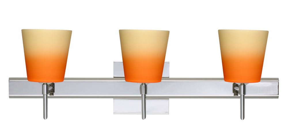 Besa Wall With SQ Canopy Canto 5 Chrome Bicolor Orange/Pina 3x5W LED