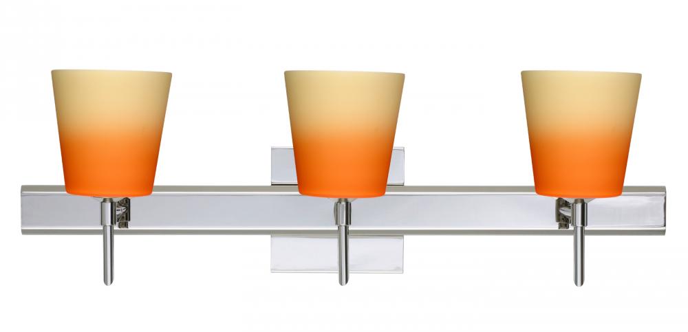 Besa Wall With SQ Canopy Canto 5 Chrome Bicolor Orange/Pina 3x5W LED