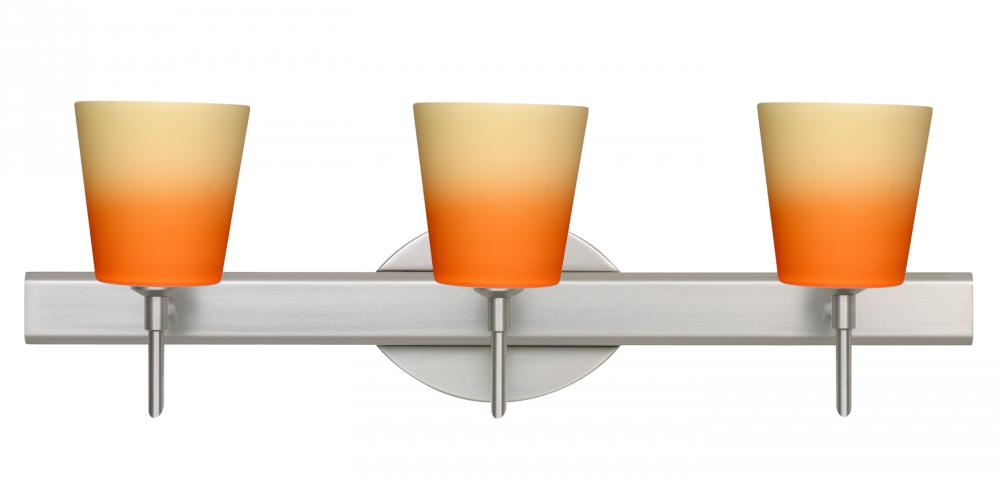 Besa Wall Canto 5 Satin Nickel Bicolor Orange/Pina 3x5W LED