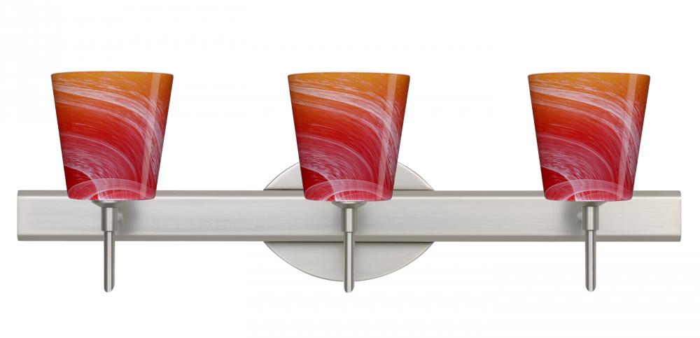 Besa Wall Canto 5 Satin Nickel Solare 3x5W LED
