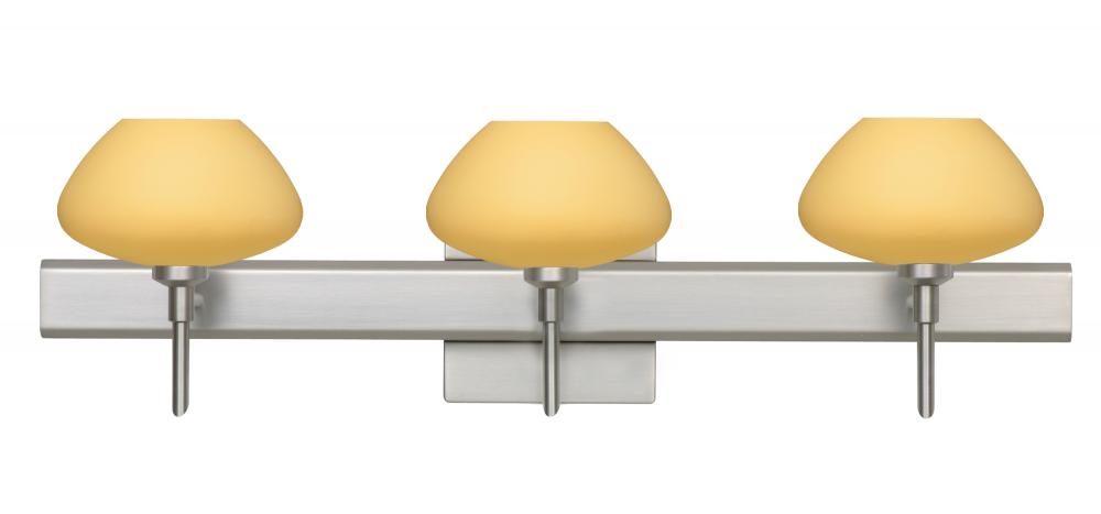 Besa Wall With SQ Canopy Peri Satin Nickel Vanilla Matte 3x5W LED