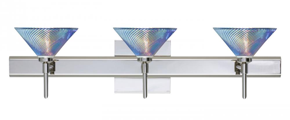 Besa Wall With SQ Canopy Swirl Chrome Dicro Swirl 3x5W LED
