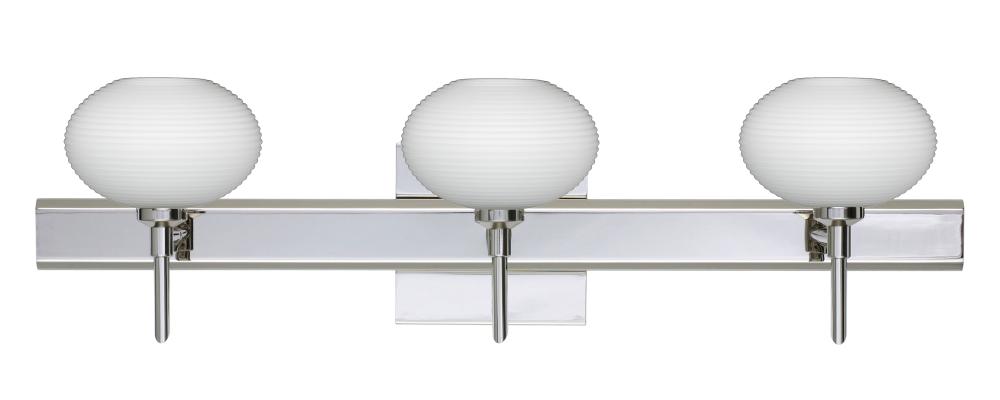 Besa Wall With SQ Canopy Lasso Chrome Opal Matte 3x5W LED