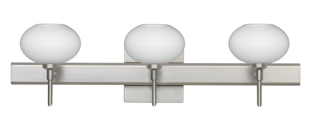 Besa Wall With SQ Canopy Lasso Satin Nickel Opal Matte 3x5W LED