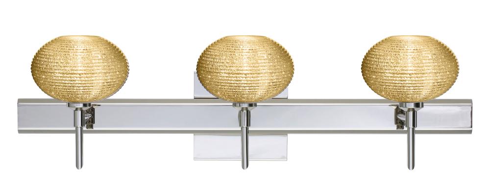 Besa Wall With SQ Canopy Lasso Chrome Gold Glitter 3x5W LED