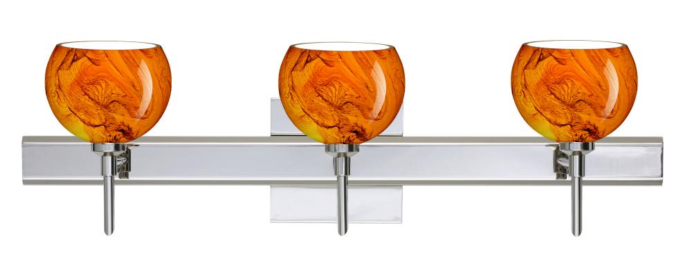 Besa Wall With SQ Canopy Palla 5 Chrome Habanero 3x5W LED