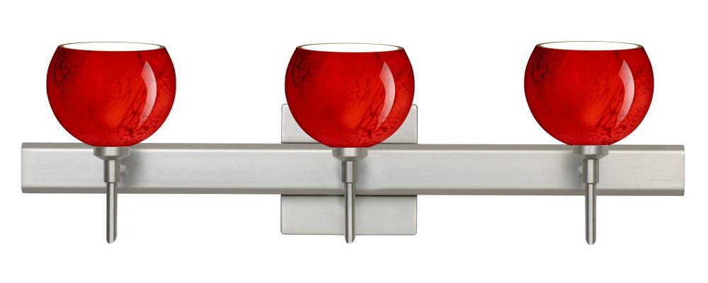 Besa Wall With SQ Canopy Palla 5 Satin Nickel Magma 3x5W LED