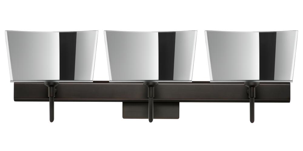 Besa Groove Wall With SQ Canopy 3SW Mirror-Frost Bronze 3x5W LED