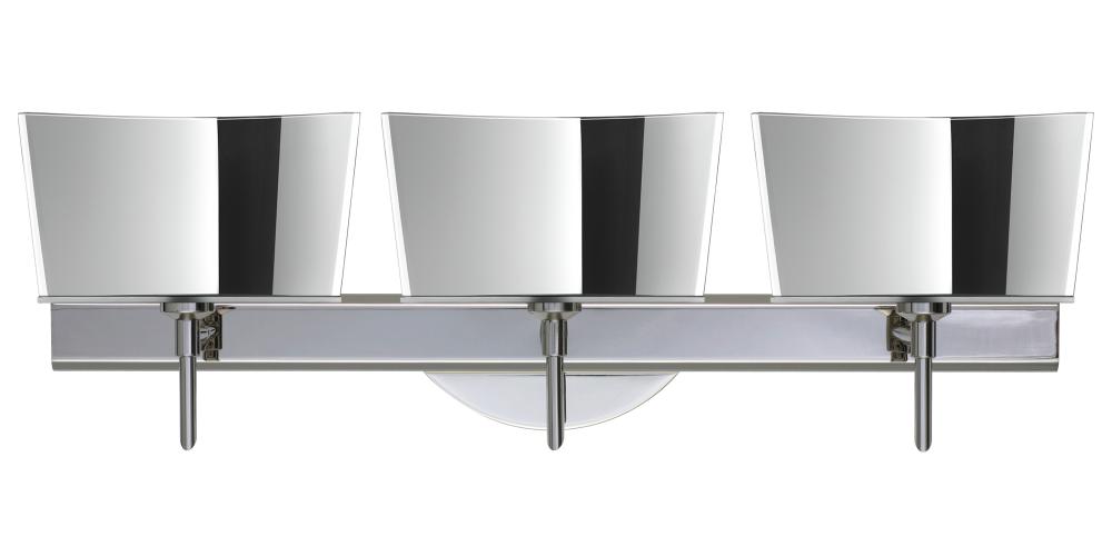 Besa Groove Wall 3SW Mirror-Frost Chrome 3x5W LED