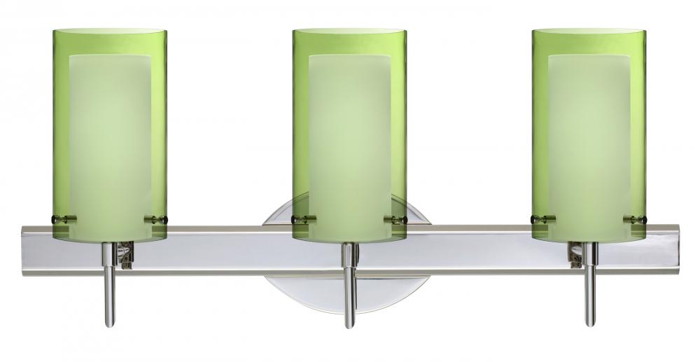 Besa Pahu 4 Wall 3SW Transparent Olive/Opal Chrome 3x5W LED