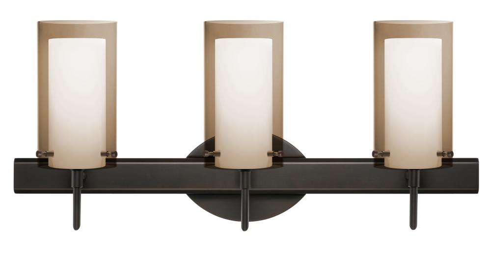 Besa Pahu 4 Wall 3SW Transparent Smoke/Opal Bronze 3x5W LED