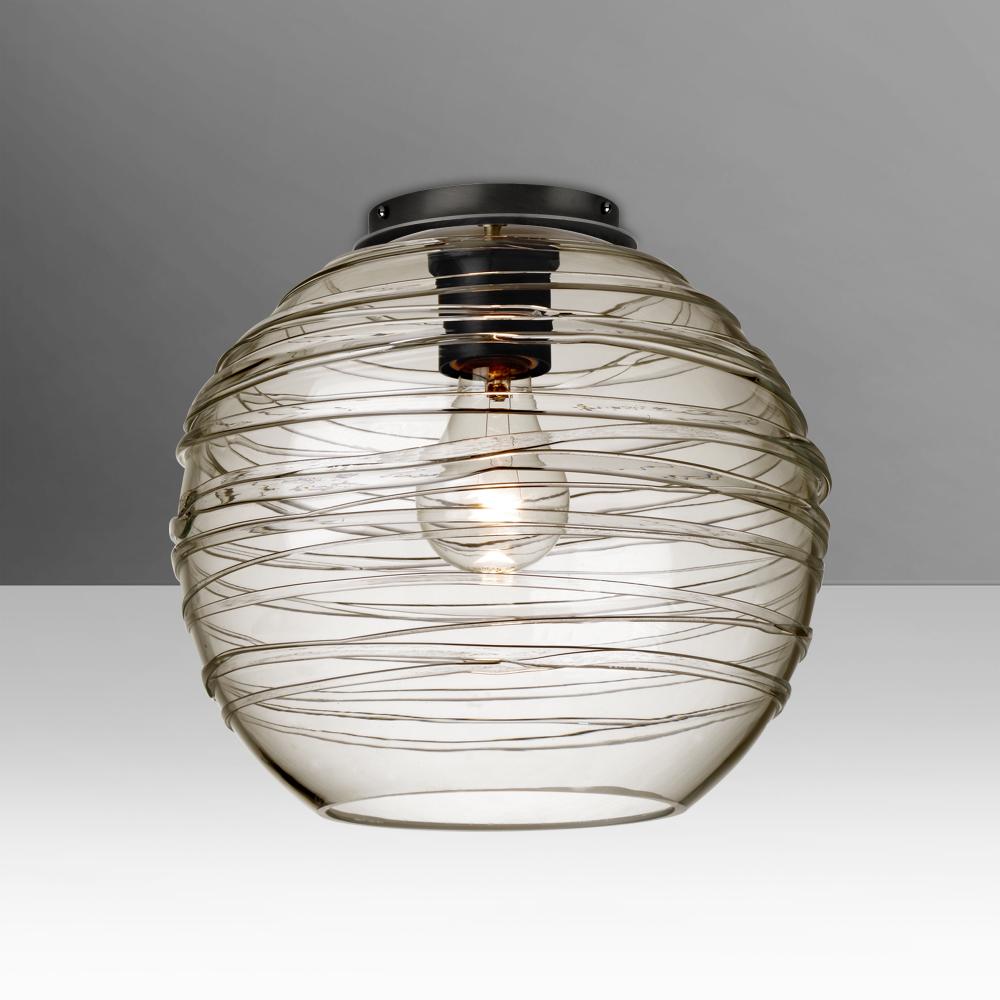 Besa Wave 10 Ceiling Black Smoke 1x8W LED Filament