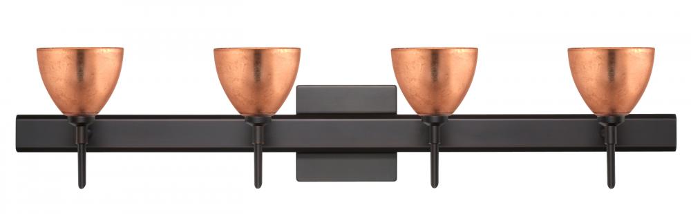 Besa Divi Wall With SQ Canopy 4SW Copper Foil Bronze 4x5W LED