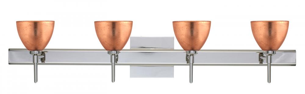 Besa Divi Wall With SQ Canopy 4SW Copper Foil Chrome 4x5W LED