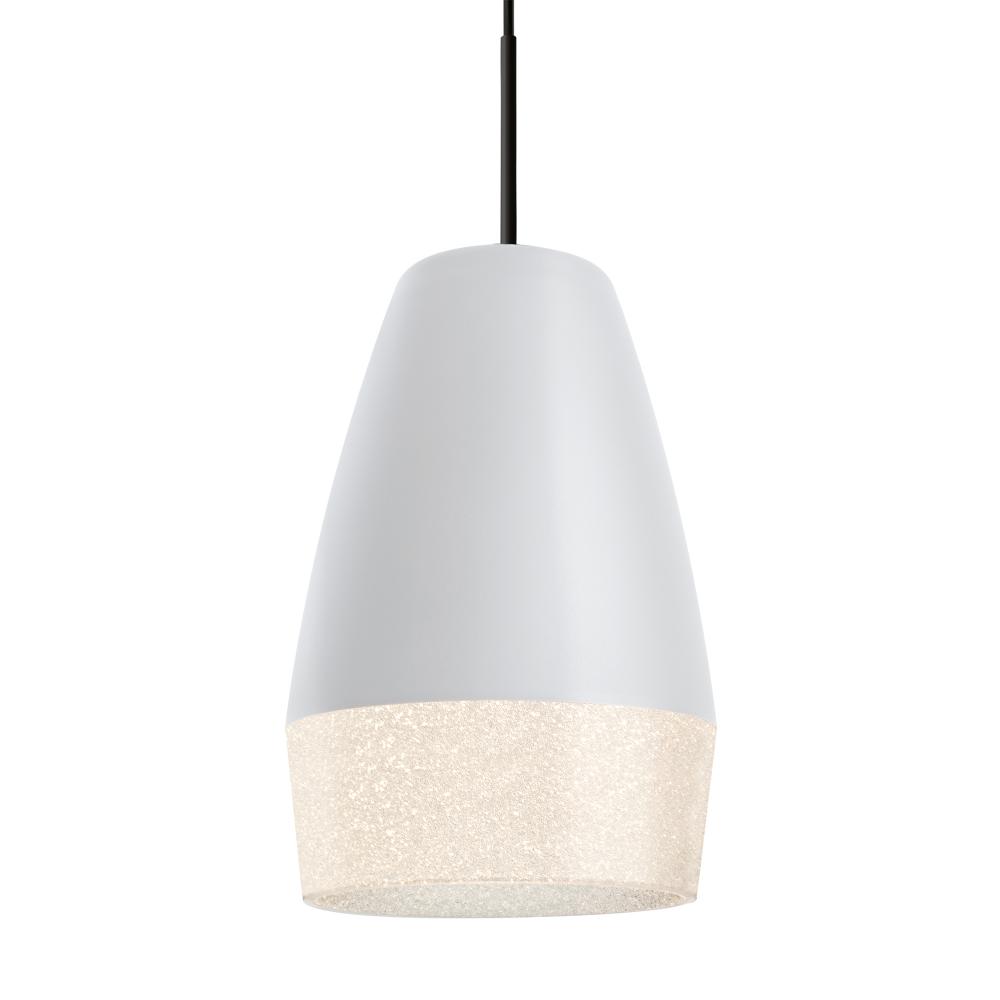 Besa, Abu 12 Cord Pendant for Mulitport Canopy, White/Glitter, Black Finish, 1x9W LED