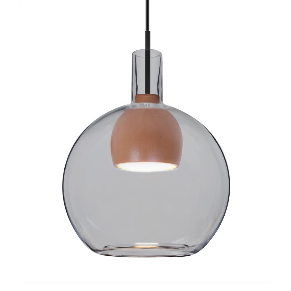 Besa, Benji Cord Pendant For Multiport Canopy, Smoke/Medium, Black Finish, 1x9W LED