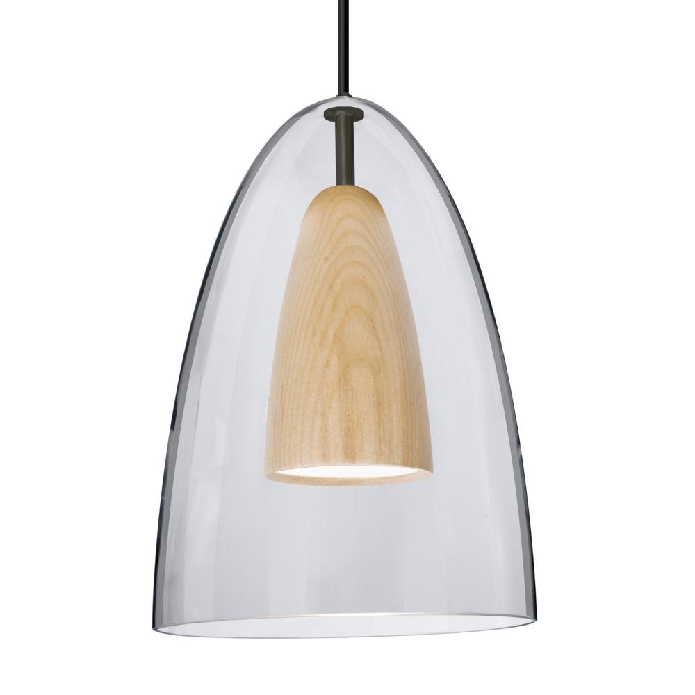 Besa, Dano Cord Pendant For Multiport Canopy, Clear/Natural, Black Finish, 1x9W LED
