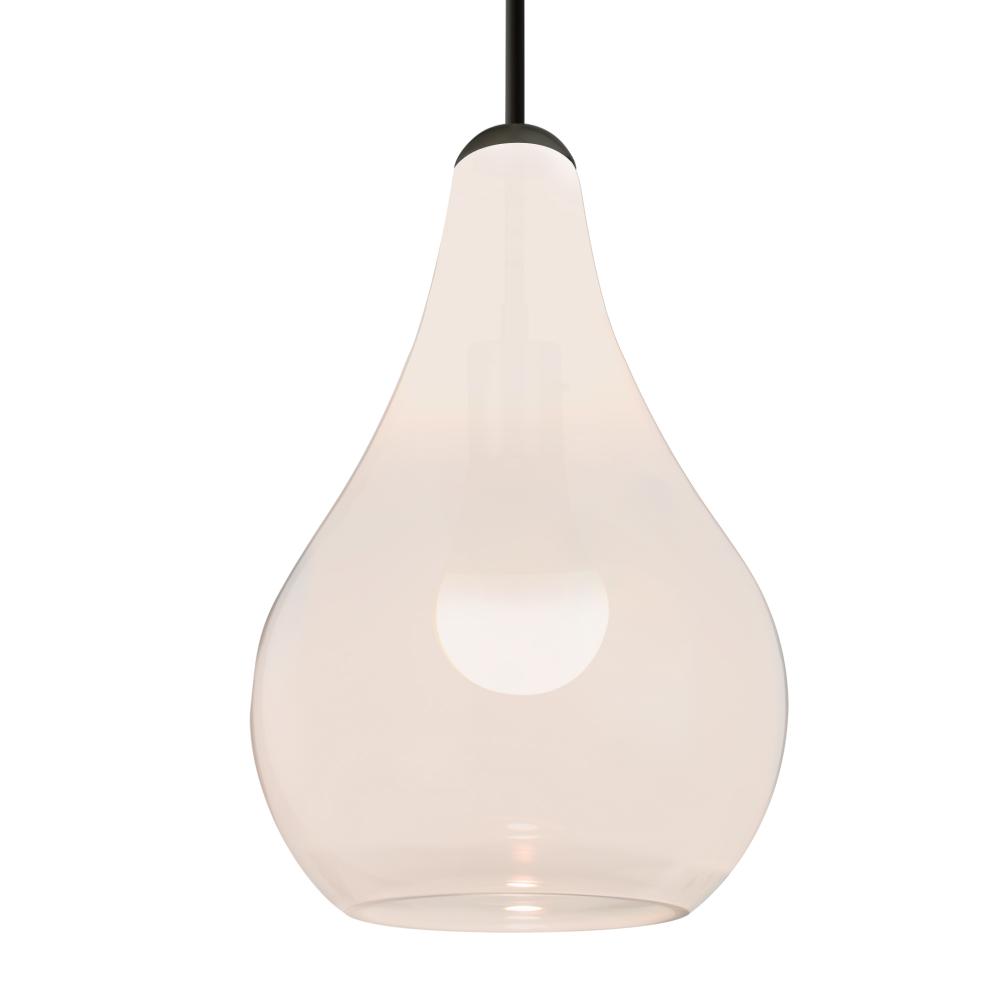 Besa, Leon Cord Pendant for Multiport Canopy, Milky White, Black Finish, 1x9W LED