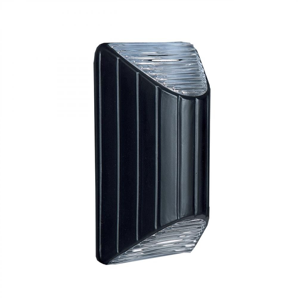 Besa Pulse Sconce, Black/Clear Glass, 1x7W LED Filament
