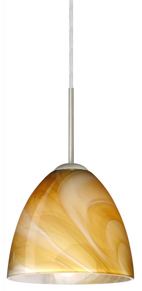 Besa Vila LED Pendant Honey Satin Nickel 1x9W LED
