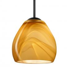 Besa Lighting 1BT-4122HN-LED-BK - Besa Bolla LED Pendant Honey Black 1x9W LED