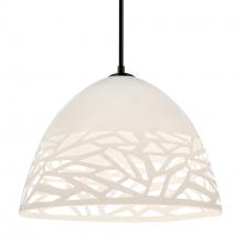 Besa Lighting 1JC-KIEVWH-LED-BK - Besa Kiev Pendant, White, Black Finish, 1x9W LED