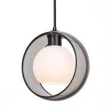 Besa Lighting 1JC-MANASM-LED-BK - Besa Mana Pendant, Smoke/Opal, Black Finish, 1x9W LED