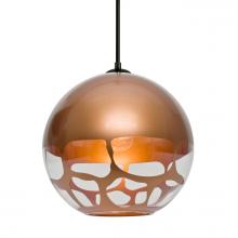 Besa Lighting 1JC-ROCKYCP-LED-BK - Besa, Rocky Cord Pendant, Copper, Black Finish, 1x9W LED