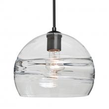 Besa Lighting 1JC-SPIR10CL-EDIL-BK - Besa Spirit 10 Pendant, Clear, Black Finish, 1x8W LED Filament