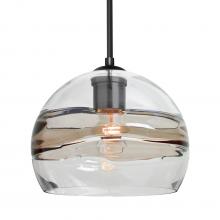 Besa Lighting 1JC-SPIR8SC-EDIL-BK - Besa Spirit 8 Pendant, Smoke/Clear, Black Finish, 1x8W LED Filament