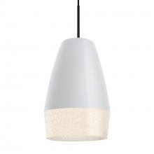 Besa Lighting 1JT-ABU12WH-LED-BK - Besa, Abu 12 Cord Pendant, White/Glitter, Black Finish, 1x9W LED