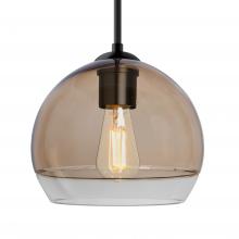 Besa Lighting 1JT-ALLY8SM-EDIL-BK - Besa, Ally 8 Cord Pendant, Smoke/Clear, Black Finish, 1x8W LED Filament