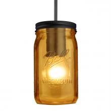 Besa Lighting 1JT-MILO4AM-EDIL-BK - Besa Pendant Milo 4 Black Amber 1x5W LED Filament