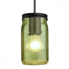 Besa Lighting 1JT-MILO4GR-EDIL-BK - Besa Pendant Milo 4 Black Green 1x5W LED Filament