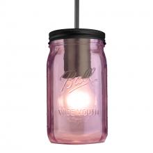 Besa Lighting 1JT-MILO4PL-EDIL-BK - Besa Pendant Milo 4 Black Purple 1x5W LED Filament
