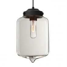 Besa Lighting 1JT-OLINCL-EDIL-BK - Besa Olin Pendant Black Clear 1x4W LED Filament
