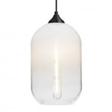 Besa Lighting 1JT-OMEGA12WH-EDIL-BK - Besa, Omega 12 Cord Pendant, White/Clear, Black Finish, 1x4W LED Filament