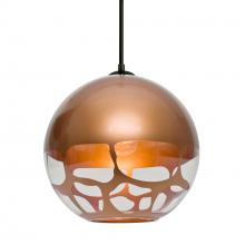 Besa Lighting 1JT-ROCKYCP-LED-BK - Besa, Rocky Cord Pendant, Copper, Black Finish, 1x9W LED